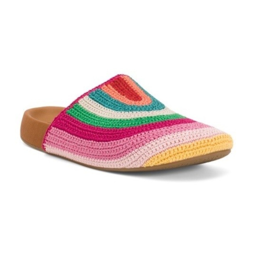 The Sak Bolinas Crochet Clog Women's Shoe's Slip on Mules Rainbow Rare Sz 6 NIB!